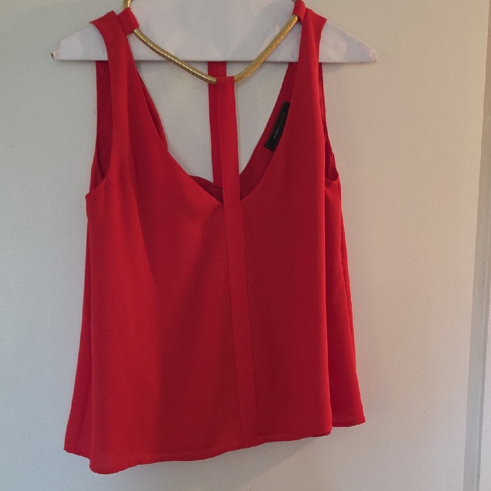 BCBGMaxAzria Red Camisole with Gold Detail